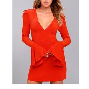 🎉Host Pick 🎉 Best in 👗Red Hot Bell Sleeve Dress
